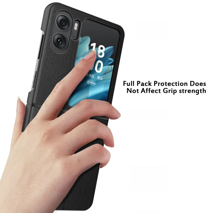 For OPPO Find N2 Flip Skin Feel Litchi Texture Ultra-thin Shockproof Phone Case