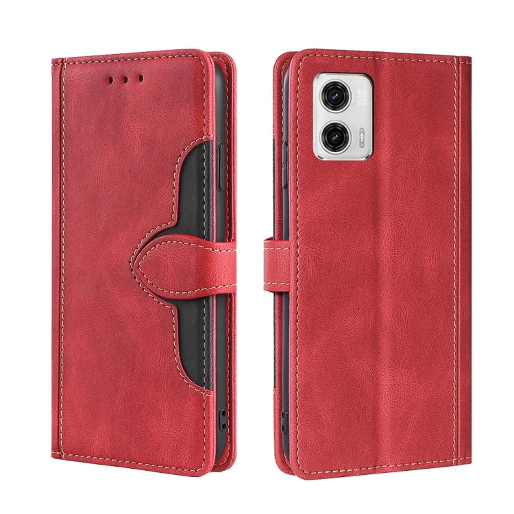 For Motorola Moto G73 5G Skin Feel Magnetic Buckle Leather Phone Case