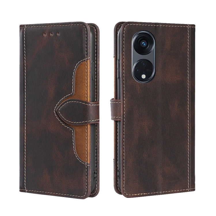 For OPPO Reno8 T 5G/A1 Pro 5G Skin Feel Magnetic Buckle Leather Phone Case