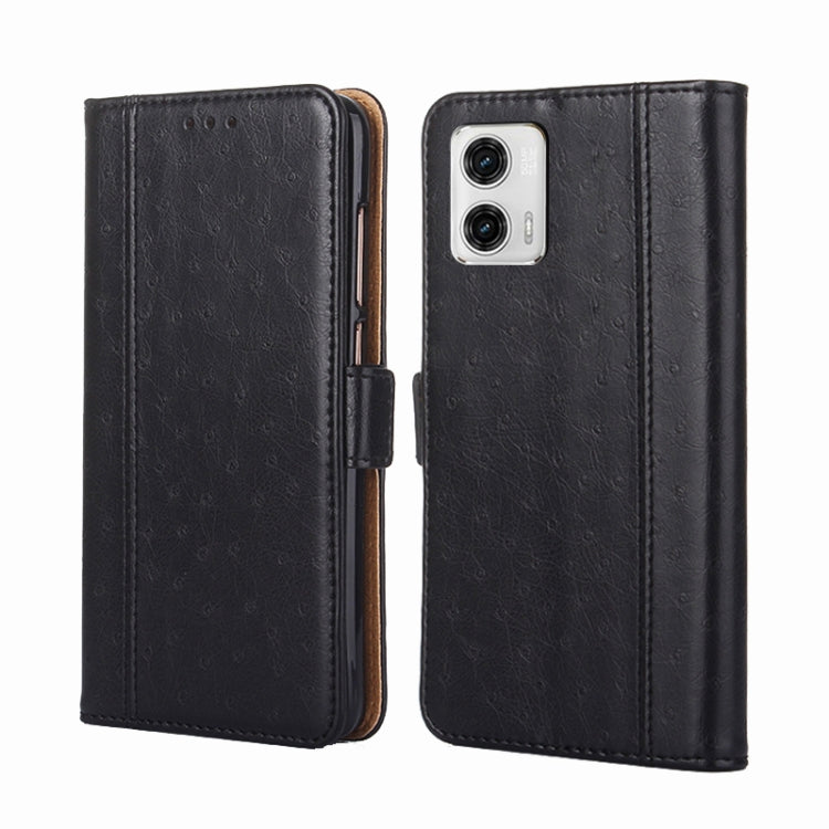 For Motorola Moto G73 5G Ostrich Texture Flip Leather Phone Case