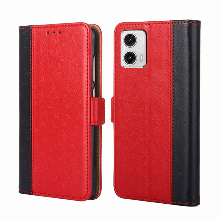 For Motorola Moto G73 5G Ostrich Texture Flip Leather Phone Case