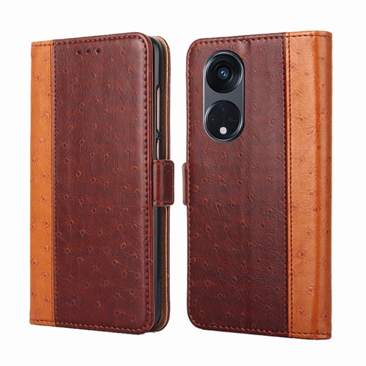 For OPPO Reno8 T 5G/A1 Pro 5G Ostrich Texture Flip Leather Phone Case