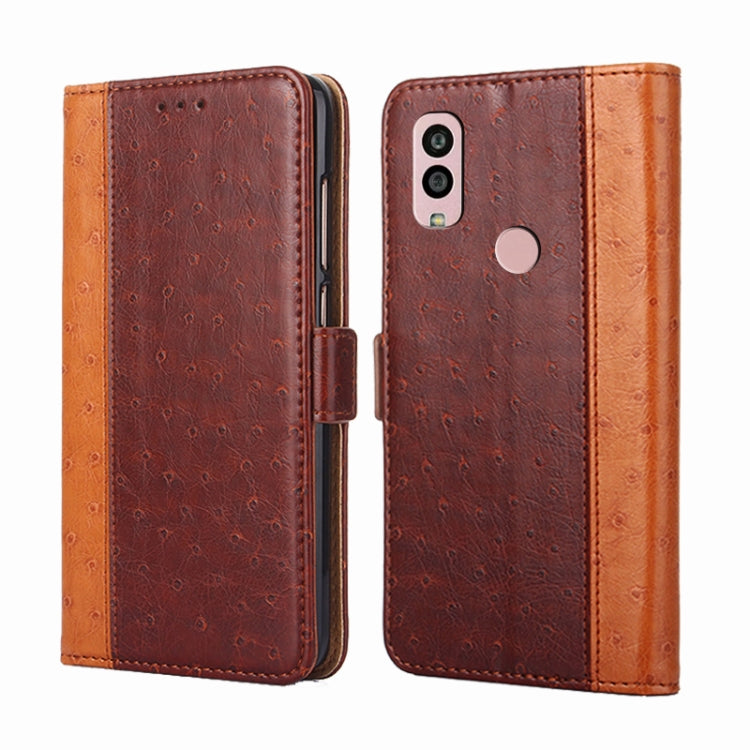 For Kyocera Android One S10 Ostrich Texture Flip Leather Phone Case