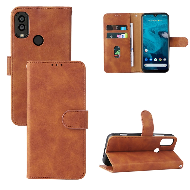 For Kyocera Android One S10 Skin Feel Magnetic Flip Leather Phone Case