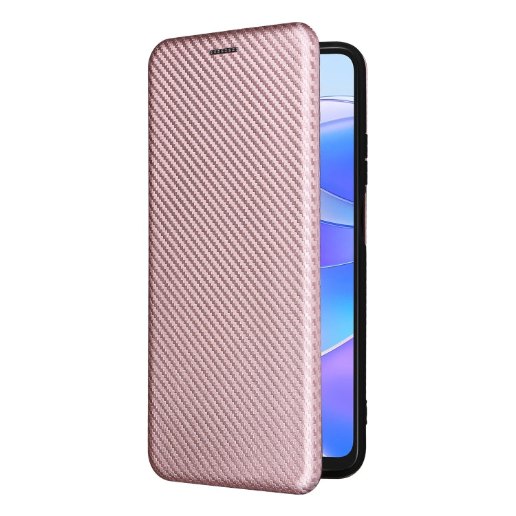 For Honor X7a Carbon Fiber Texture Flip Leather Phone Case