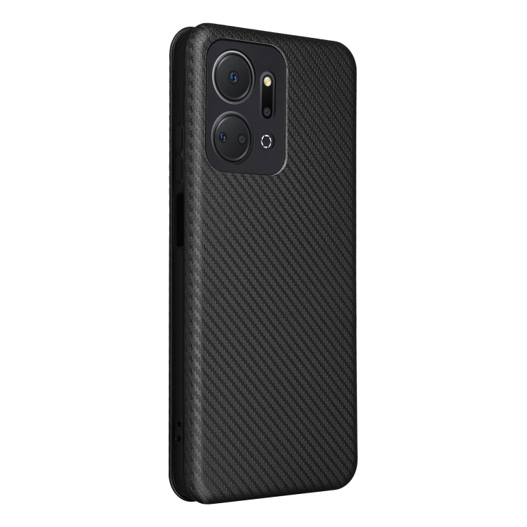 For Honor X7a Carbon Fiber Texture Flip Leather Phone Case