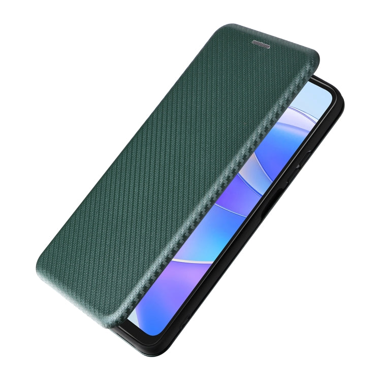 For Honor X7a Carbon Fiber Texture Flip Leather Phone Case