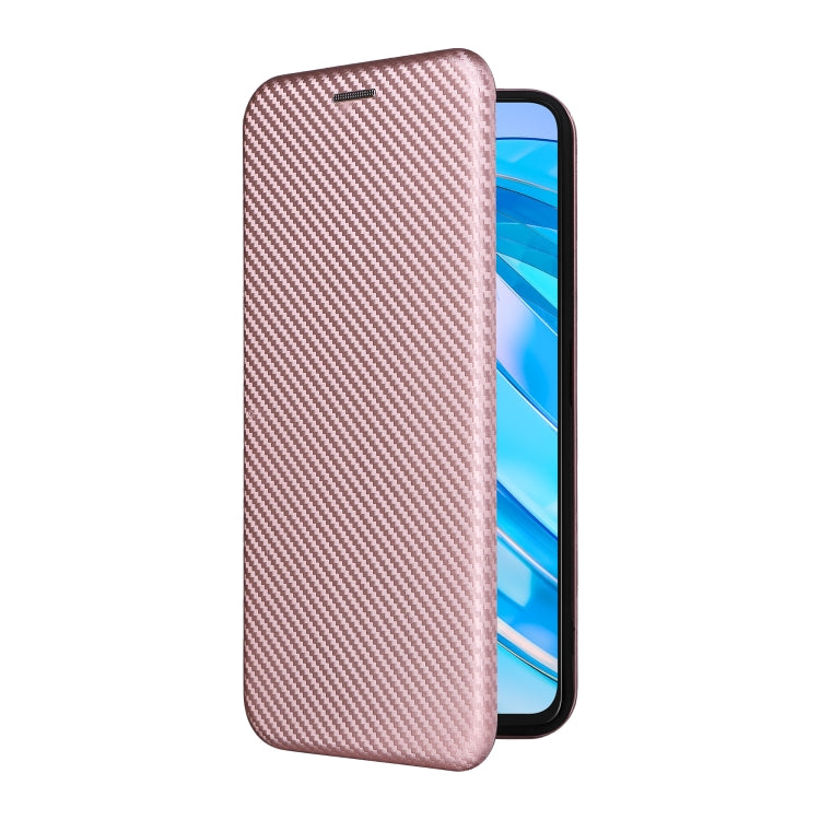 For Honor X8a Carbon Fiber Texture Flip Leather Phone Case