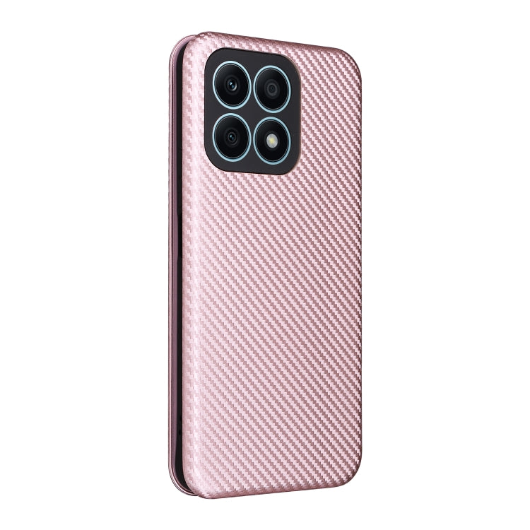 For Honor X8a Carbon Fiber Texture Flip Leather Phone Case