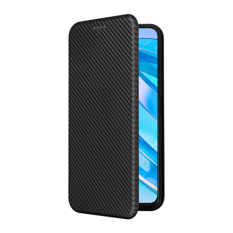 For Honor X8a Carbon Fiber Texture Flip Leather Phone Case