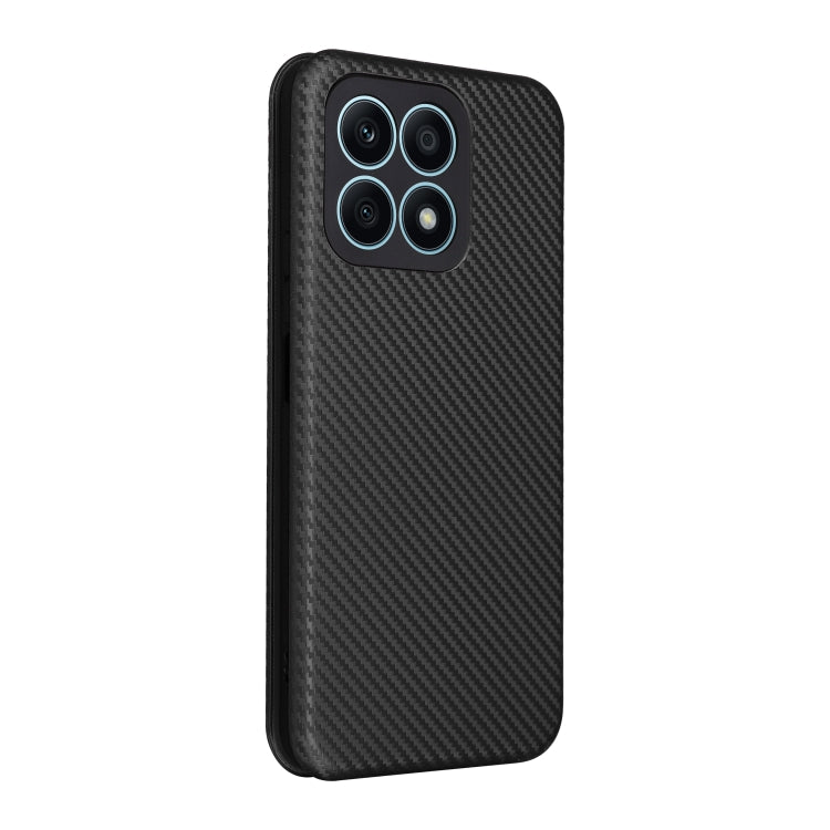 For Honor X8a Carbon Fiber Texture Flip Leather Phone Case