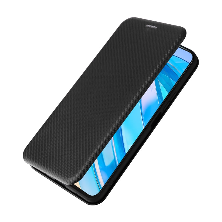 For Honor X8a Carbon Fiber Texture Flip Leather Phone Case