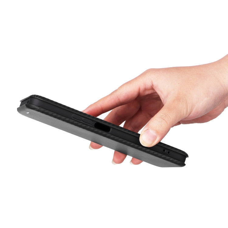 For Honor X8a Carbon Fiber Texture Flip Leather Phone Case