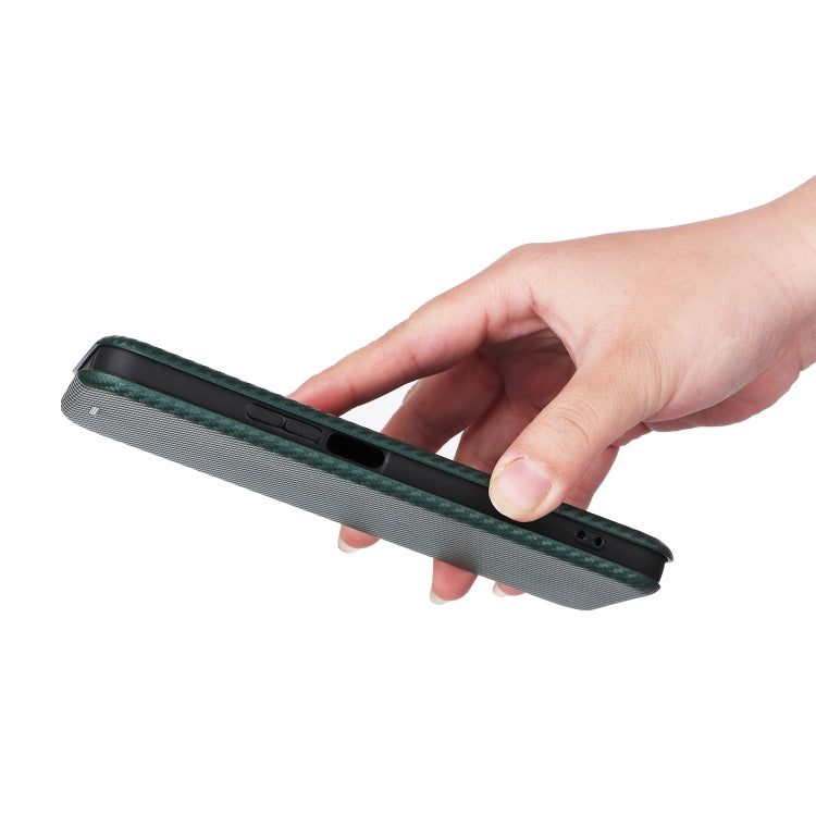 For Honor X8a Carbon Fiber Texture Flip Leather Phone Case