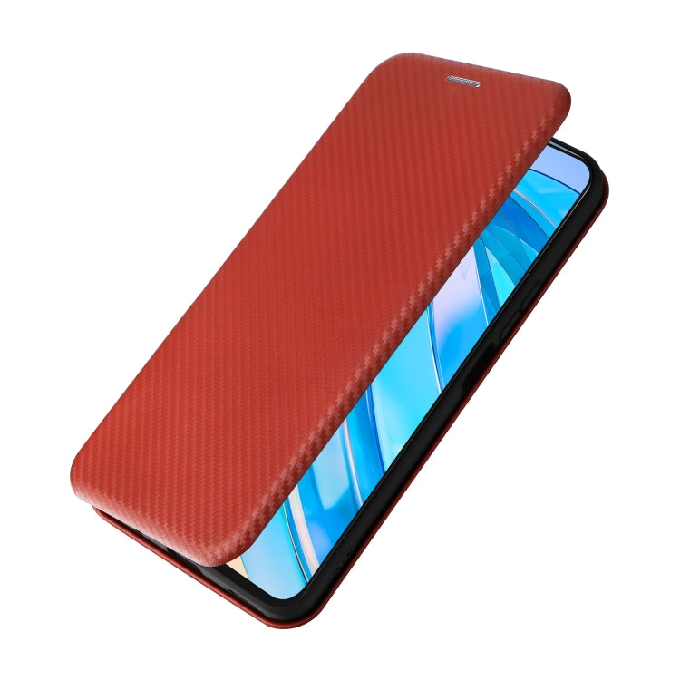 For Honor X8a Carbon Fiber Texture Flip Leather Phone Case