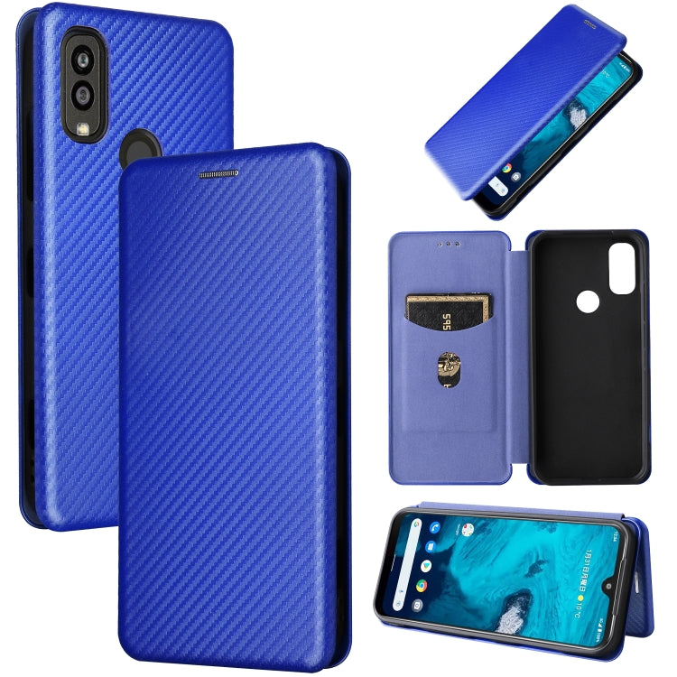 For Kyocera Android One S10 Carbon Fiber Texture Flip Leather Phone Case