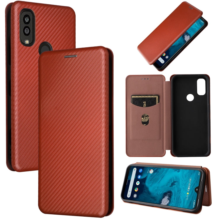 For Kyocera Android One S10 Carbon Fiber Texture Flip Leather Phone Case
