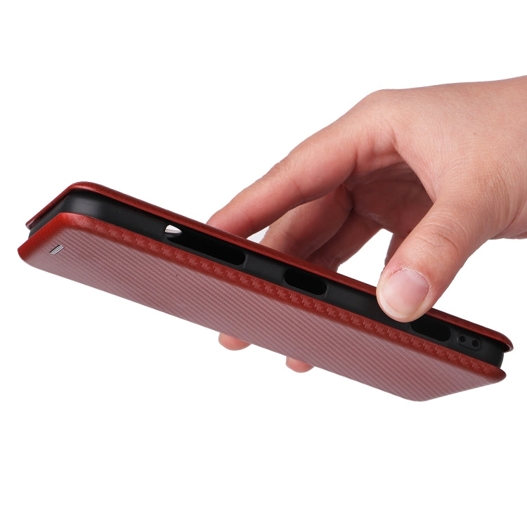 For Kyocera Android One S10 Carbon Fiber Texture Flip Leather Phone Case