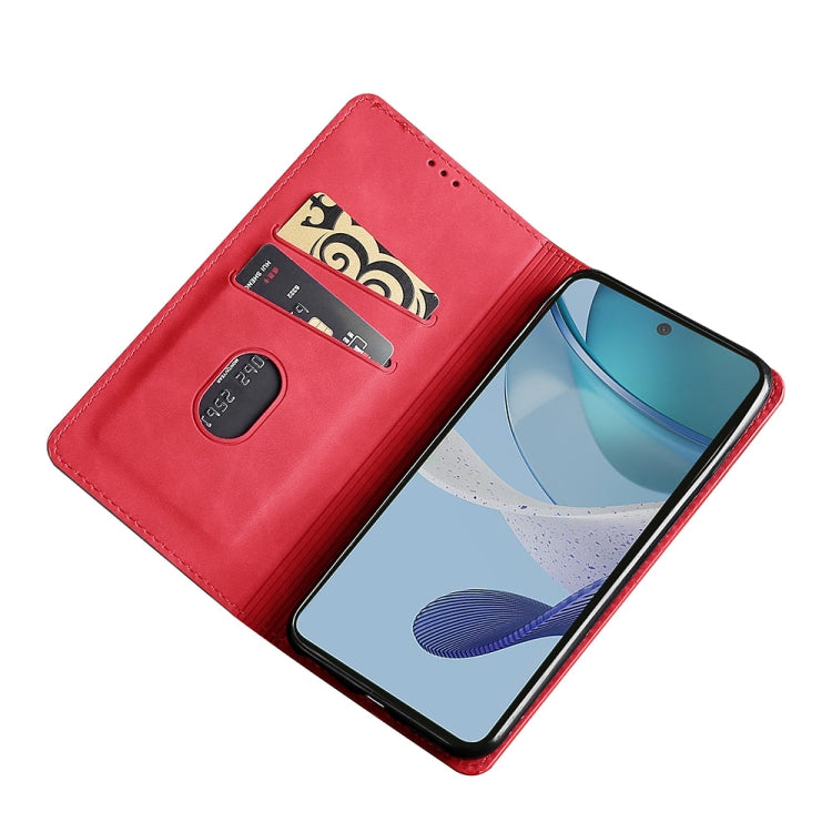 For Motorola Moto G73 5G Skin Feel Magnetic Horizontal Flip Leather Phone Case