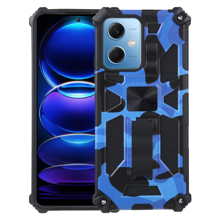 For Xiaomi Redmi Note 12 Camouflage Armor Kickstand TPU + PC Magnetic Phone Case