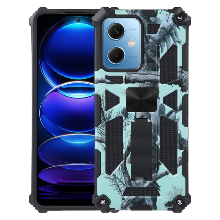 For Xiaomi Redmi Note 12 Camouflage Armor Kickstand TPU + PC Magnetic Phone Case
