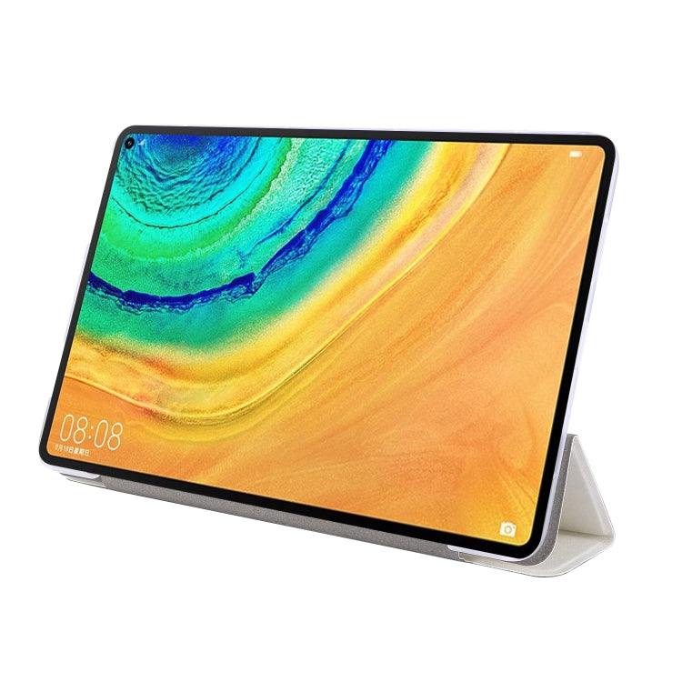 For Huawei Matepad 10.4 TPU Silk Texture Three-fold Horizontal Flip Leather Case with Holder