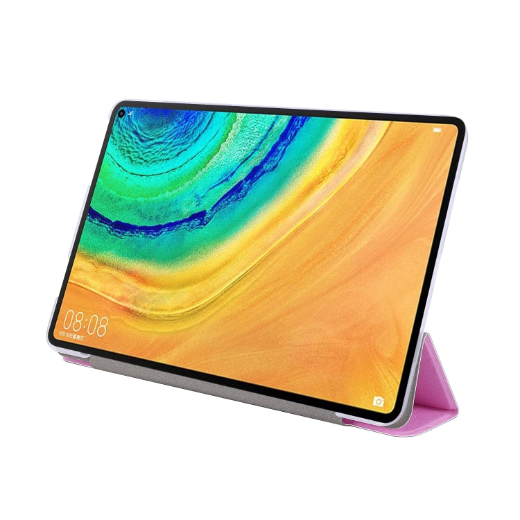 For Huawei Matepad 10.4 TPU Silk Texture Three-fold Horizontal Flip Leather Case with Holder