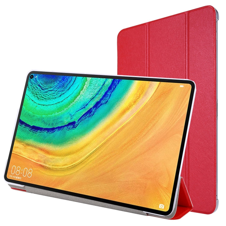 For Huawei Matepad 10.4 TPU Silk Texture Three-fold Horizontal Flip Leather Case with Holder