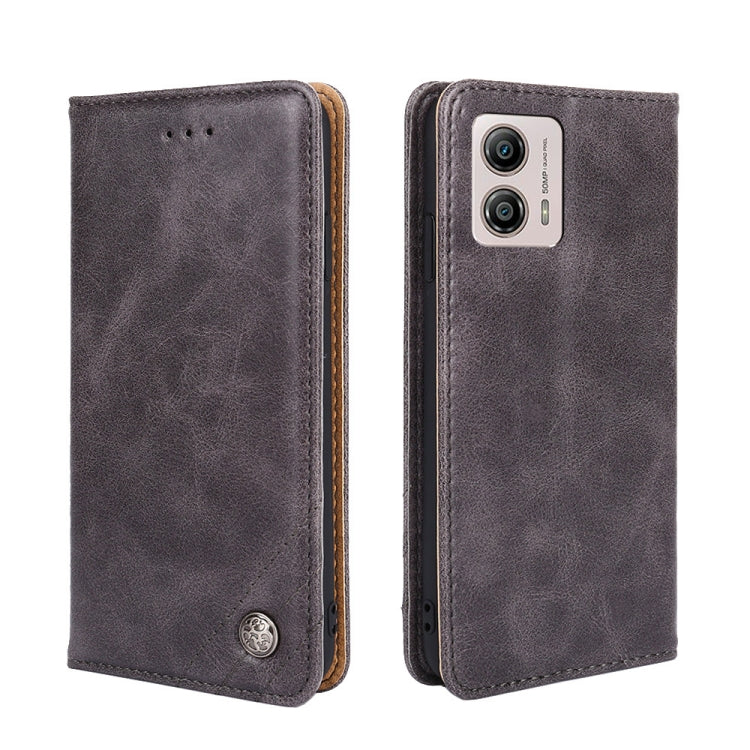 For Motorola Moto G53 5G/G13 4G/G23 4G Non-Magnetic Retro Texture Flip Leather Phone Case