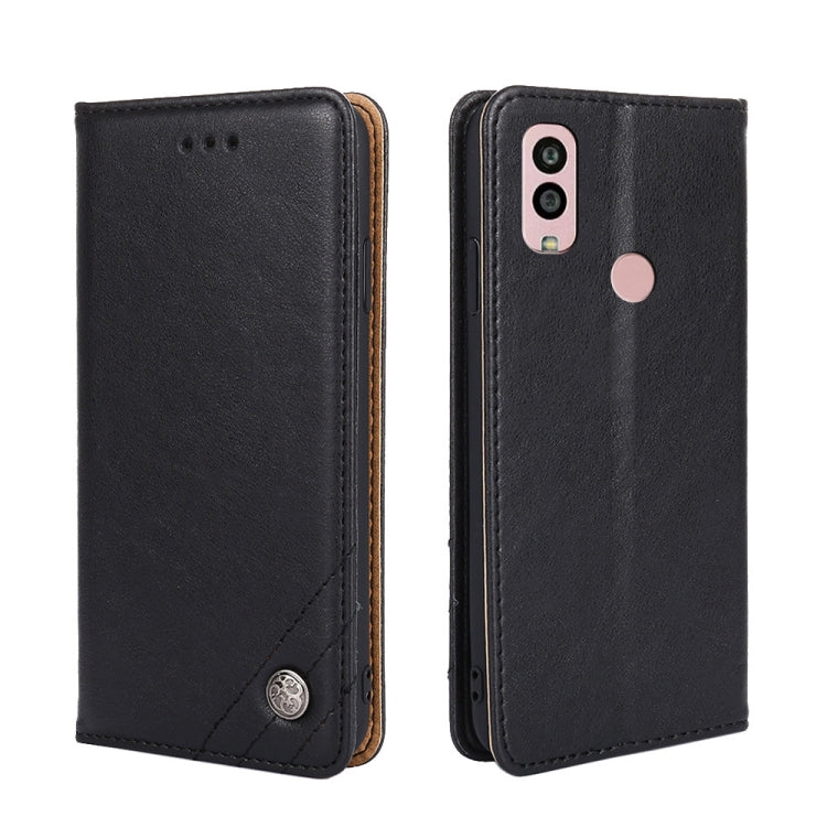 For Kyocera Android One S10 Non-Magnetic Retro Texture Flip Leather Phone Case