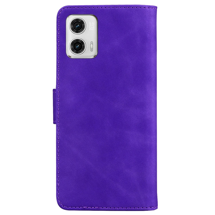 For Motorola Moto G73 Skin Feel Pure Color Flip Leather Phone Case