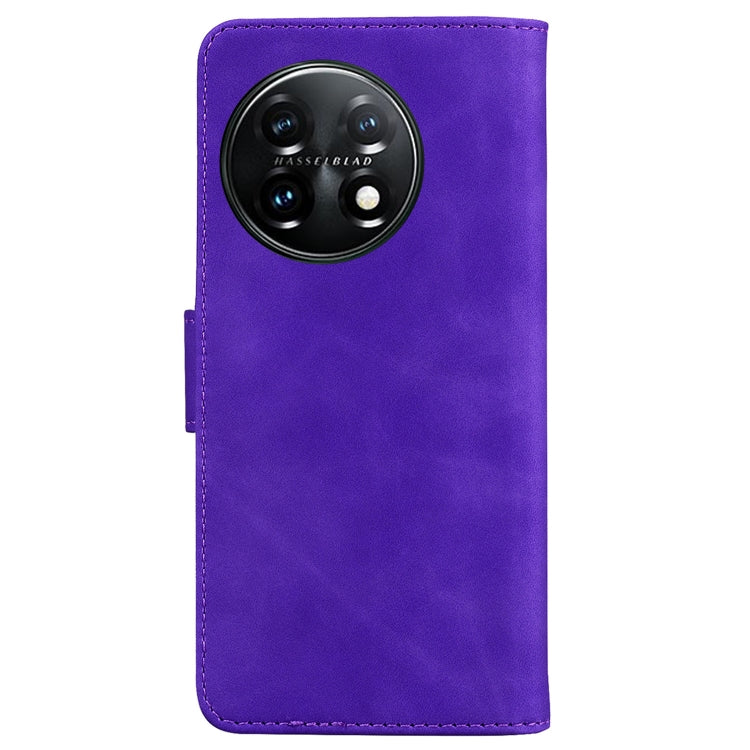 For OnePlus 11 Skin Feel Pure Color Flip Leather Phone Case