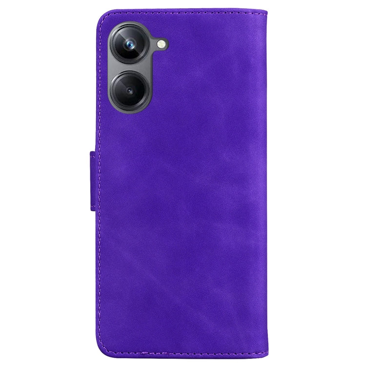 For Realme 10 Pro 5G Skin Feel Pure Color Flip Leather Phone Case