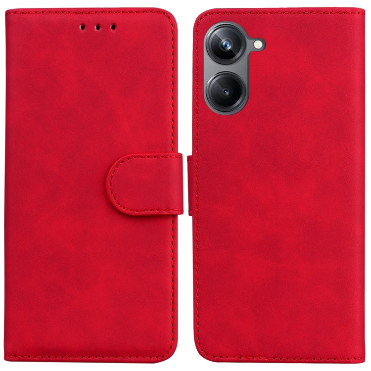 For Realme 10 Pro 5G Skin Feel Pure Color Flip Leather Phone Case