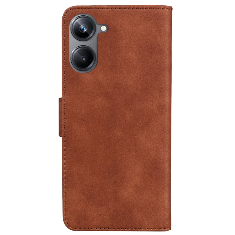 For Realme 10 Pro 5G Skin Feel Pure Color Flip Leather Phone Case