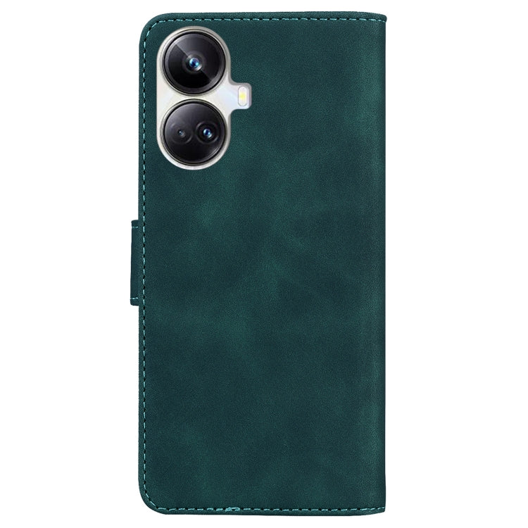 For Realme 10 Pro+ Skin Feel Pure Color Flip Leather Phone Case