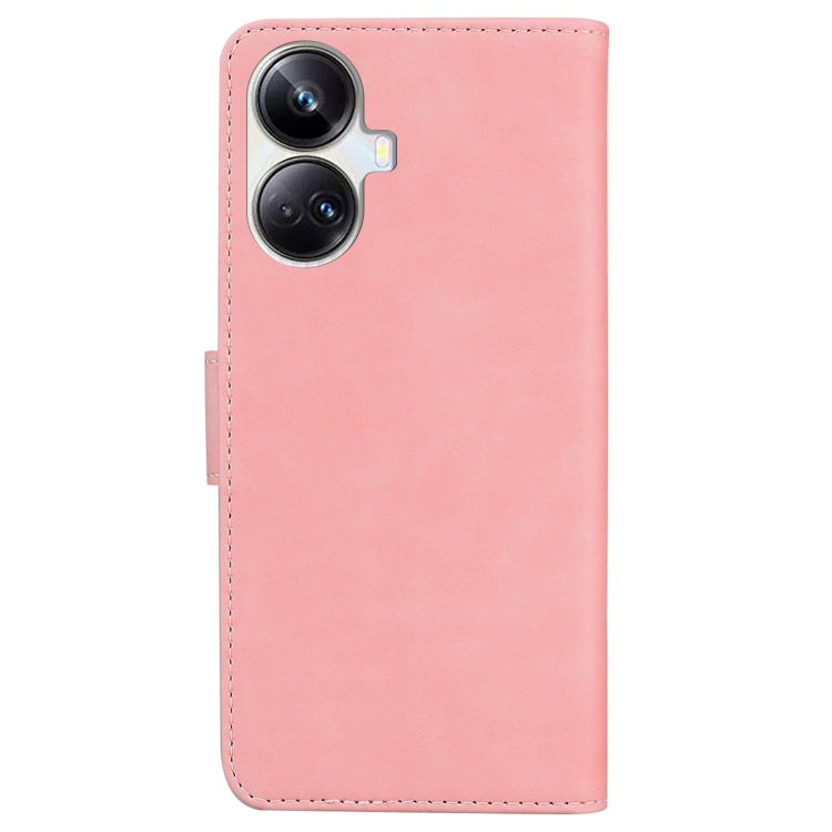 For Realme 10 Pro+ Skin Feel Pure Color Flip Leather Phone Case