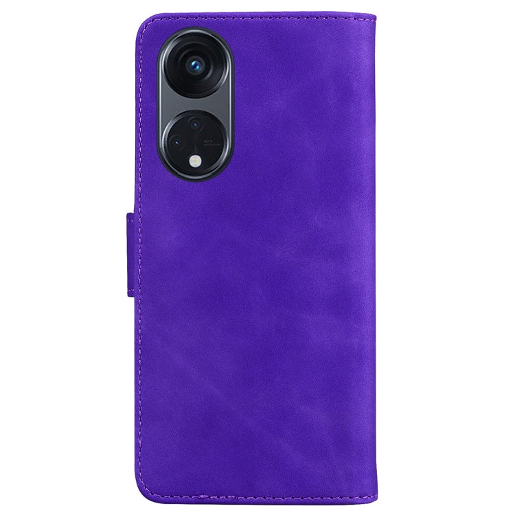 For OPPO Reno8 T 5G / A1 Pro 5G Skin Feel Pure Color Flip Leather Phone Case
