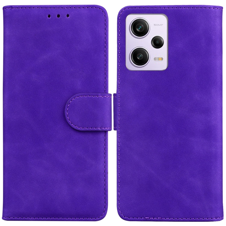 For Xiaomi Redmi Note 12 Pro 5G Skin Feel Pure Color Flip Leather Phone Case