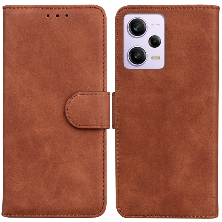 For Xiaomi Redmi Note 12 Pro 5G Skin Feel Pure Color Flip Leather Phone Case