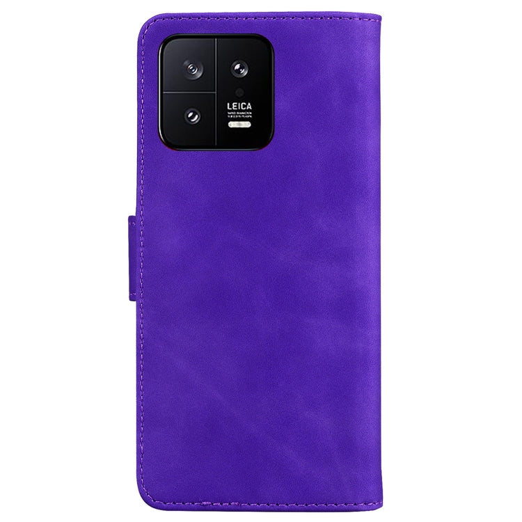 For Xiaomi 13 5G Skin Feel Pure Color Flip Leather Phone Case