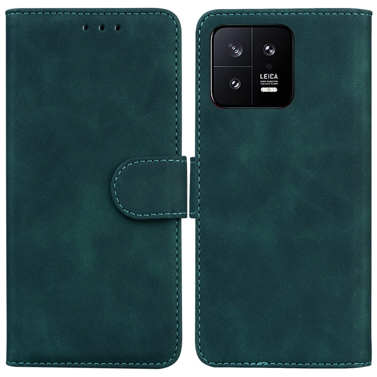 For Xiaomi 13 5G Skin Feel Pure Color Flip Leather Phone Case