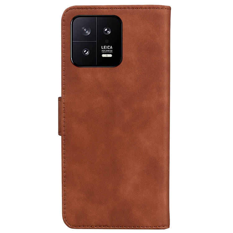 For Xiaomi 13 5G Skin Feel Pure Color Flip Leather Phone Case