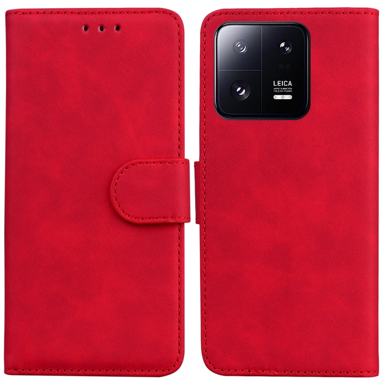 For Xiaomi 13 Pro 5G Skin Feel Pure Color Flip Leather Phone Case