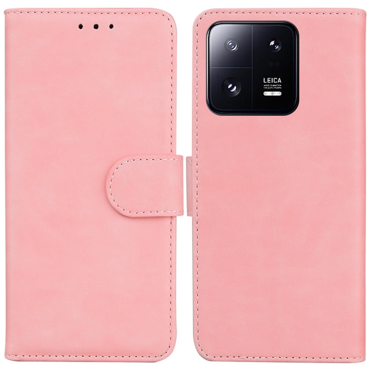 For Xiaomi 13 Pro 5G Skin Feel Pure Color Flip Leather Phone Case