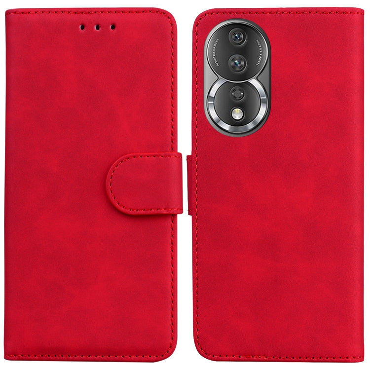 For Honor 80 Skin Feel Pure Color Flip Leather Phone Case