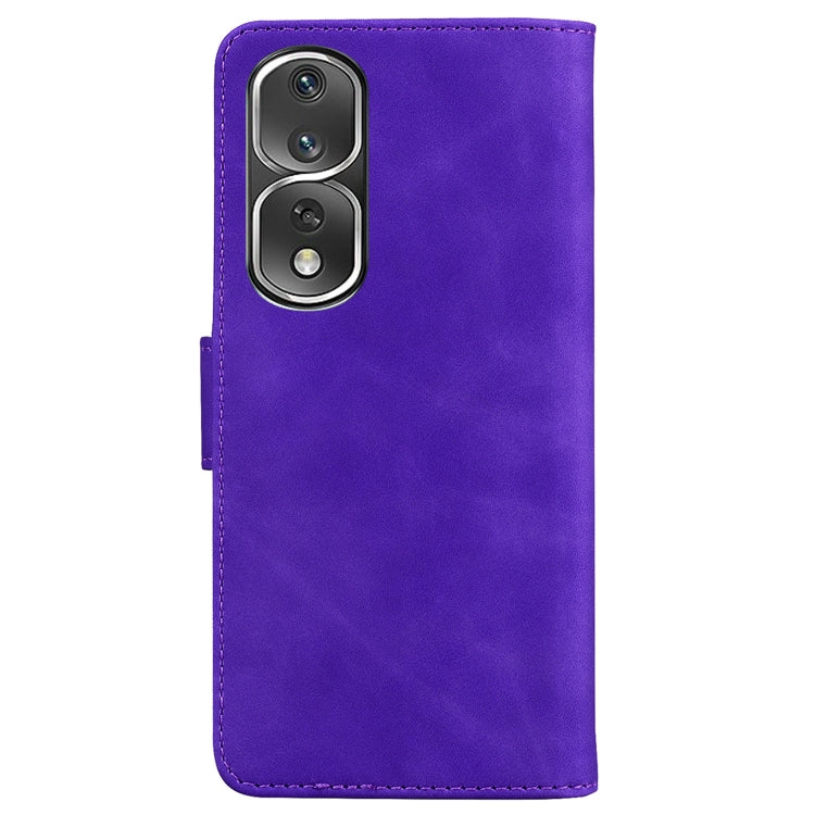 For Honor 80 Pro Skin Feel Pure Color Flip Leather Phone Case