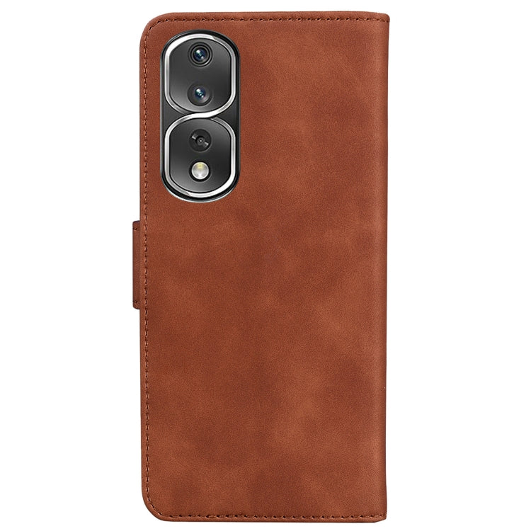 For Honor 80 Pro Skin Feel Pure Color Flip Leather Phone Case