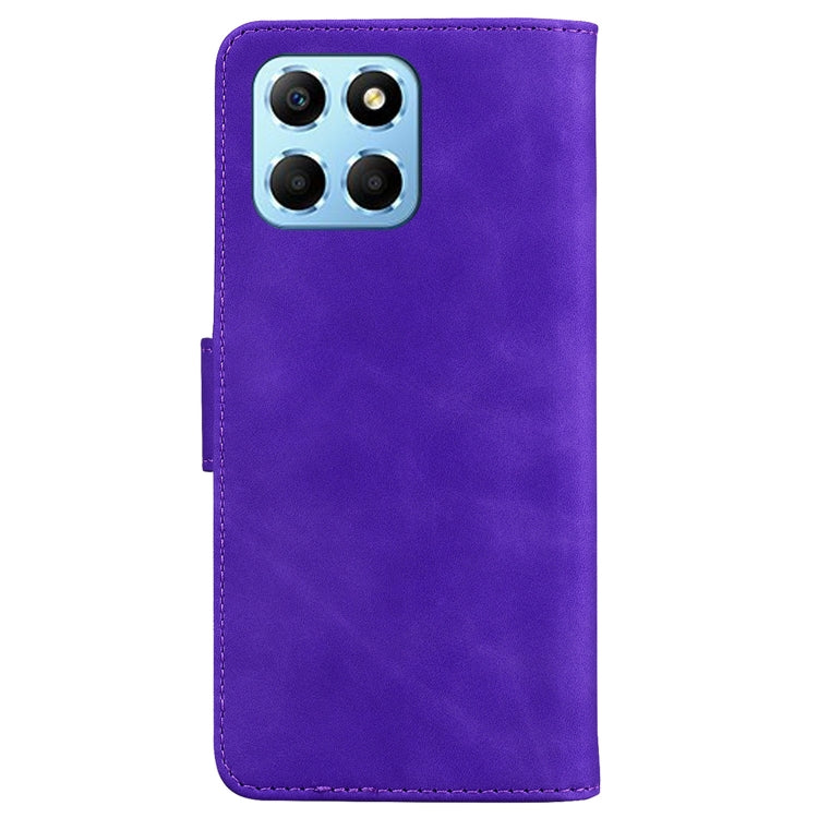 For Honor X8 5G Skin Feel Pure Color Flip Leather Phone Case