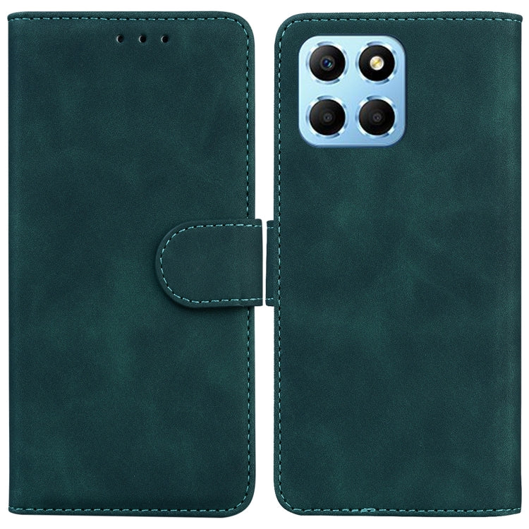 For Honor X8 5G Skin Feel Pure Color Flip Leather Phone Case